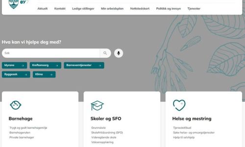 Skjermbilde av en nettside